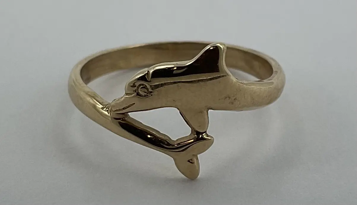 10k YG Dolphin Ring