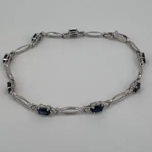 WG Saphire and Diamond Bracelet 10K