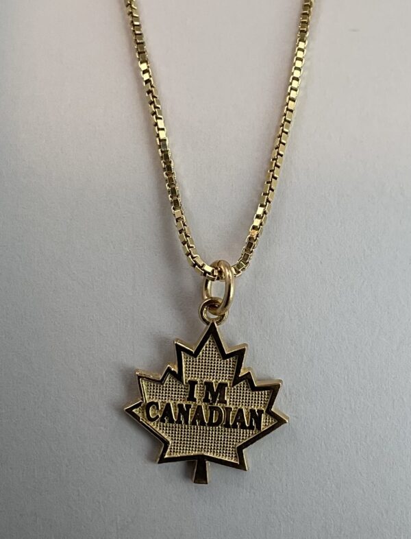 Yellow gold 10k “I’m Canadian” pendant